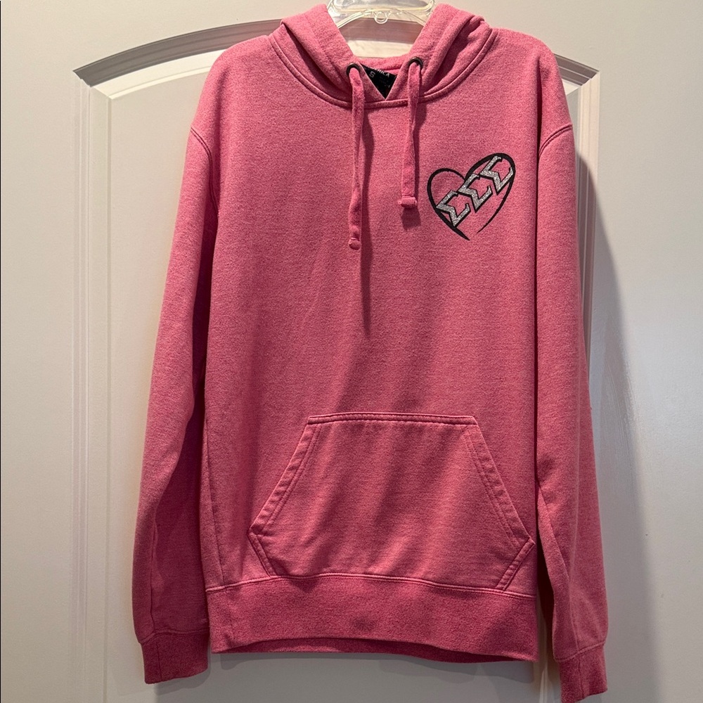Pink Sigma Sigma Sigma Size Small Hoodie by J America